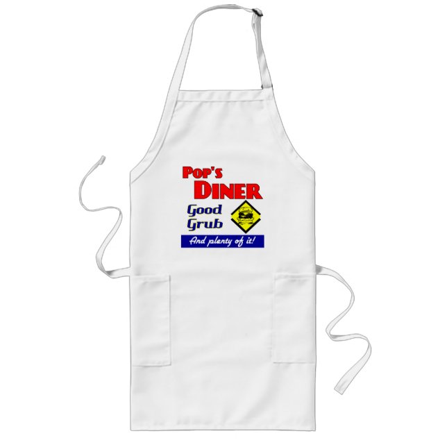 Tablier Long Pops Diner Retro Cuisine Slogan Apron (Devant)