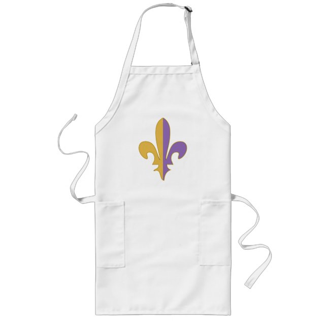 Tablier Long Pourpre et or fleur de lis (Devant)