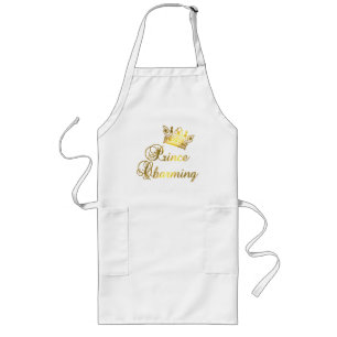 Tablier Long Prince charme dans le T-shirt d'or pour le bébé 