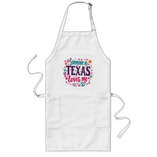 Tablier Long Quelqu'un au Texas m'aime - Rétro Art Hippie du Te