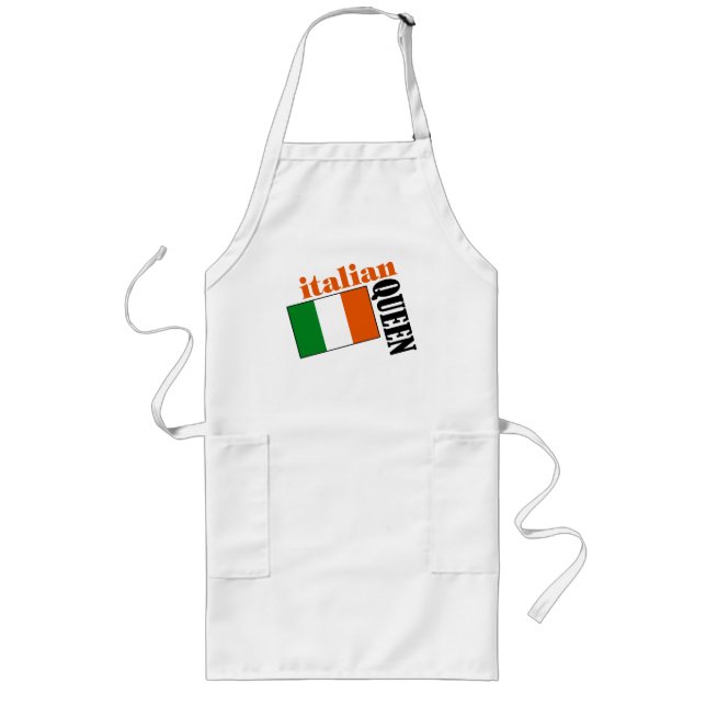 Tablier Long Reine et drapeau italiens (Devant)