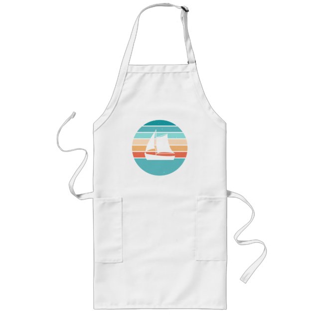 Tablier Long Retro Sunset Effet Perdu + Voilier (Devant)