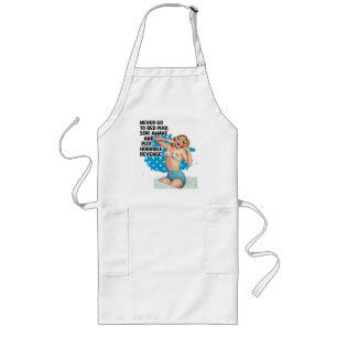 Tablier Long Revenge Retro Humour de femme de ménage Illustrati