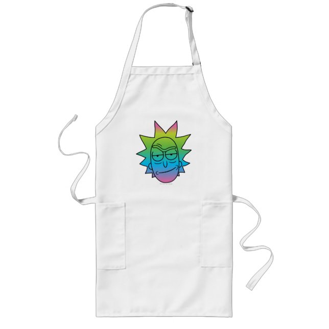 Tablier Long RICK ET MORTY™ | Rainbow Rick Head motif (Devant)