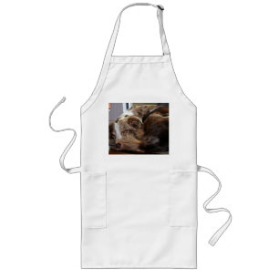 Tablier Long rouge merle mini aussie dormir 2