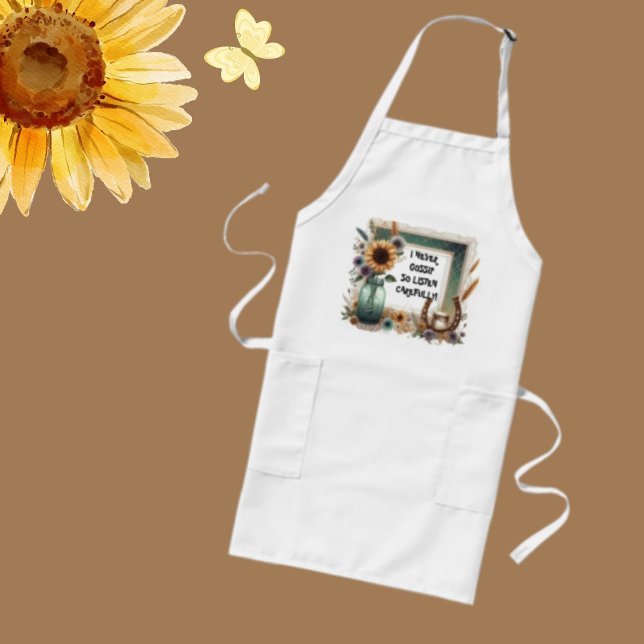 Tablier Long Rustic Apron "Je ne commente jamais, Écoutez atten (Créateur téléchargé)
