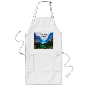 Tablier Long Rustic Country Mountains Nature Scène Photographie