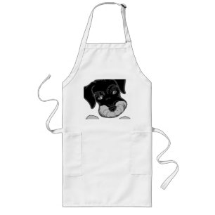 Tablier Long schnauzer miniature pointe noir et argent