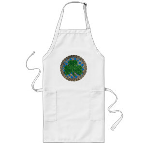 Tablier Long Shamrock, treillis Et Noeuds Celtiques Sur Apron B