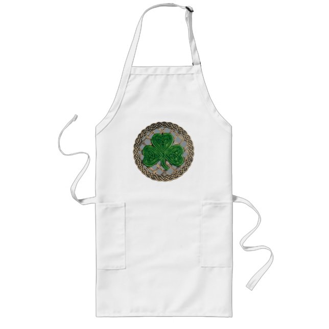 Tablier Long Shamrock, Treillis Et Noeuds Celtiques Sur Apron G (Devant)