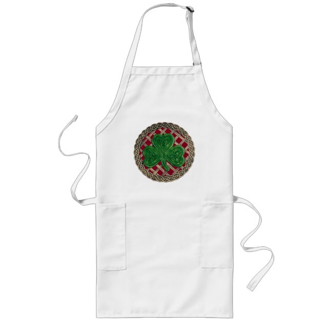 Tablier Long Shamrock, Treillis Et Noeuds Celtiques Sur Apron R (Devant)