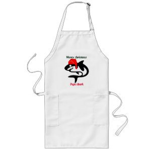 Tablier Long shark christmas family, customize personalized 