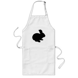 Tablier Long Silhouette noire Lapin de Pâques Apron