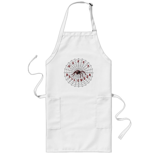 Tablier Long Spider Spun Joyeux Halloween Web Apron (Devant)