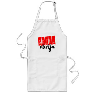 Tablier Long Summer BBQ Grilling Fun - Grill Ninja Funny Pocket