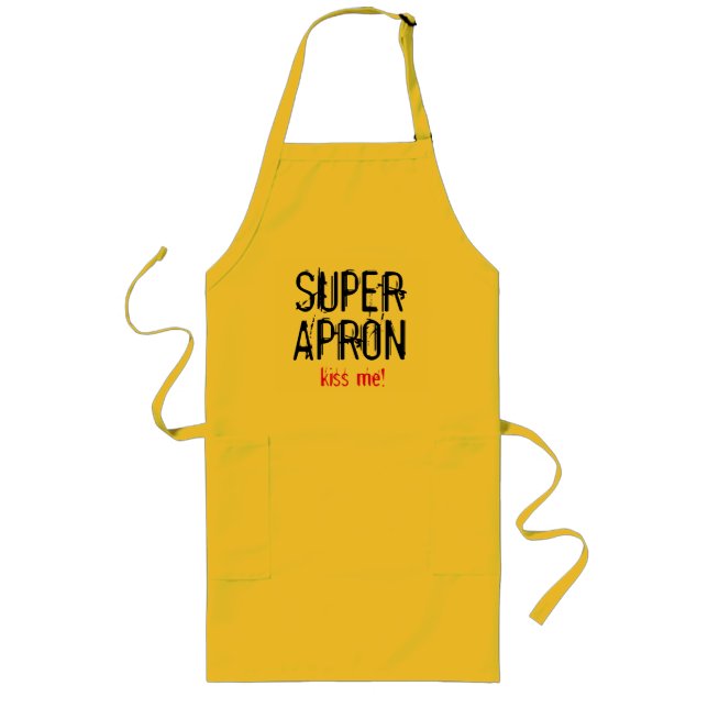 Tablier Long super apron m'embrasser (Devant)