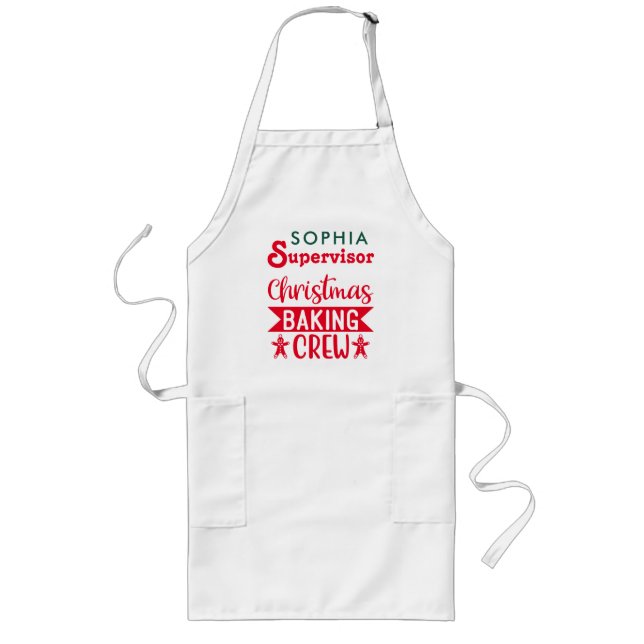 Tablier Long Superviseur d'équipage de cuisine de Noël personna (Devant)