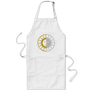 Tablier Long Symbole SOLEIL ET LUNE - or argent