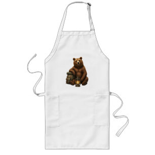 Tablier Long T-shirt de dessin animé d'ours mignon de la forêt