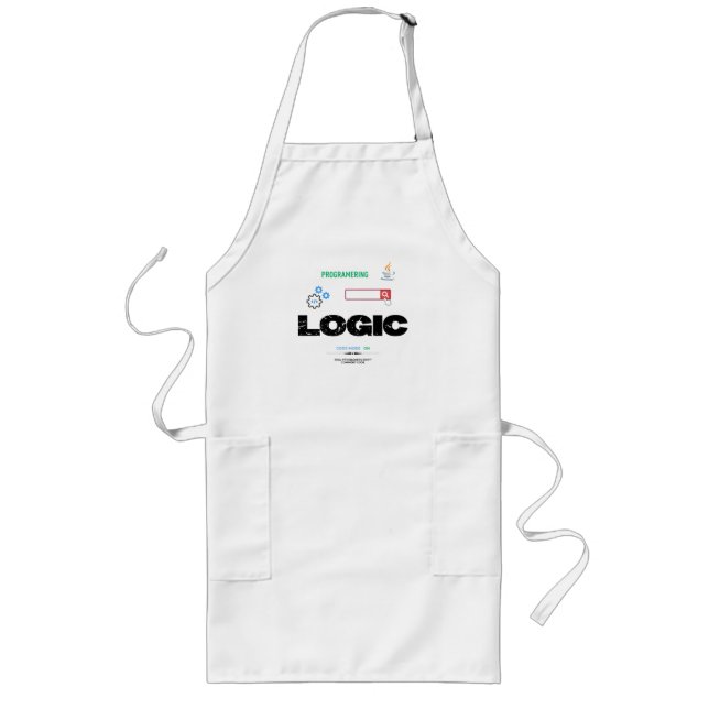Tablier Long T-Shirt de programmation Mode Code Logique Drôle A (Devant)