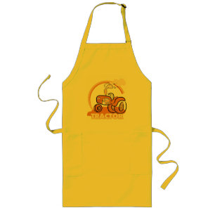Tablier Long T-shirts et cadeaux oranges de tracteur