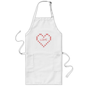 Tablier Long Tablier coeur d'amour personnalisé pour les femmes