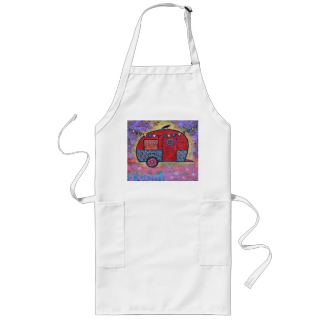 Tablier Long Tablier de campeur de remorque de larme de hippie (Devant)