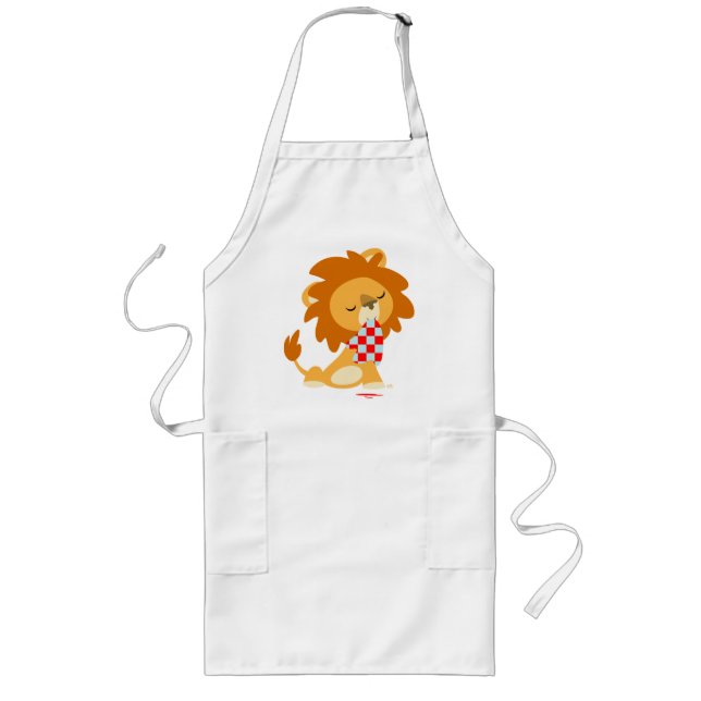 Tablier Long Tablier de cuisine de lion assouvi par bande (Devant)