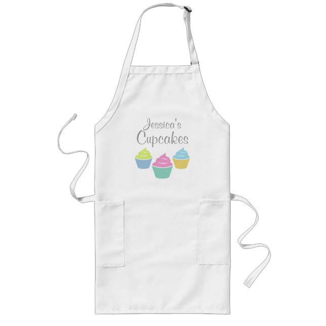 Tablier Long Tablier de cupcake personnalisé pour femmes (Devant)
