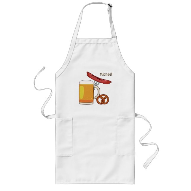 Tablier Long tablier de nom personnalisé Oktoberfest BBQ (Devant)