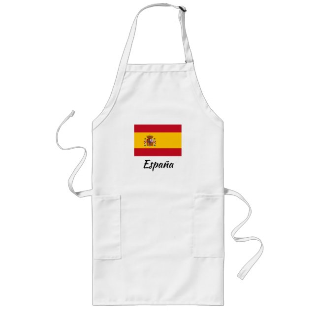 Tablier Long Tablier espagnol de cuisine de cuisine de drapeau (Devant)
