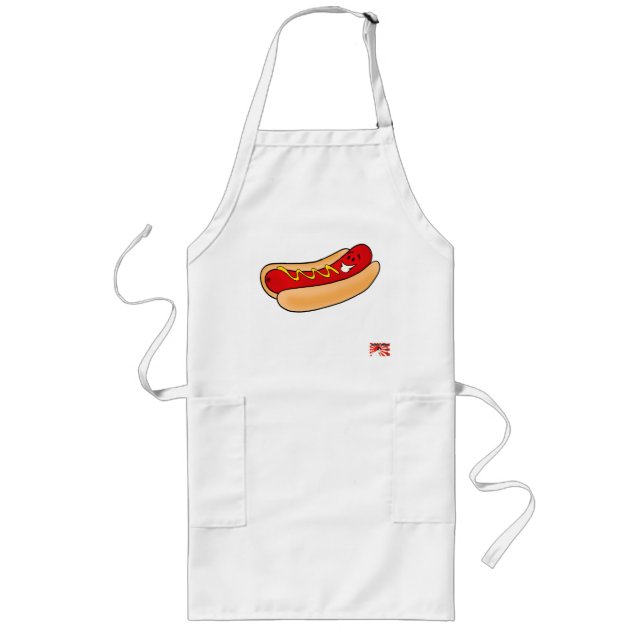 Tablier Long Tablier heureux de gril de hot-dog (Devant)