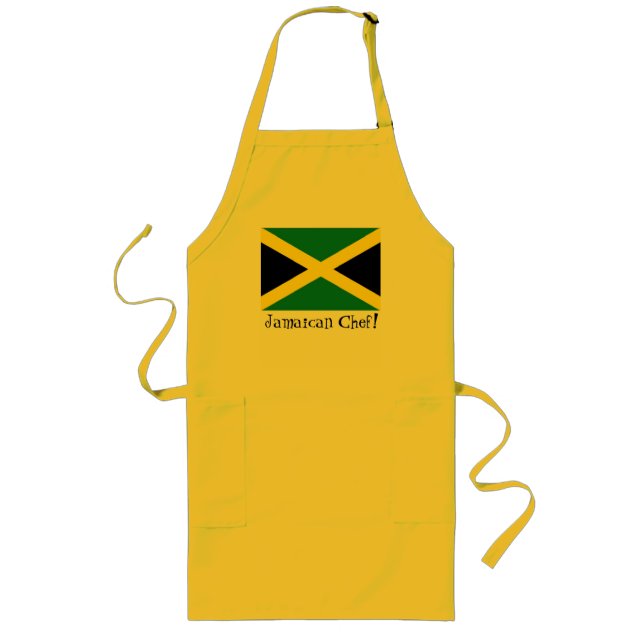 Tablier Long Tablier jamaïcain de chef de souvenir de drapeau (Devant)