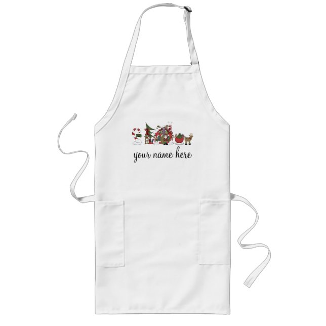 Tablier Long Tablier personnalisé de cuisson de vacances (Devant)