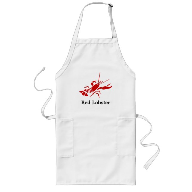 Tablier Long Tablier rouge de homard avec le blanc (Devant)
