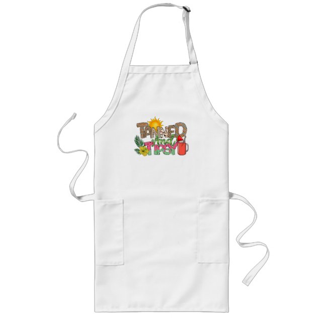 Tablier Long Tannée et Tipsy | Fun Summer Party Design (Devant)