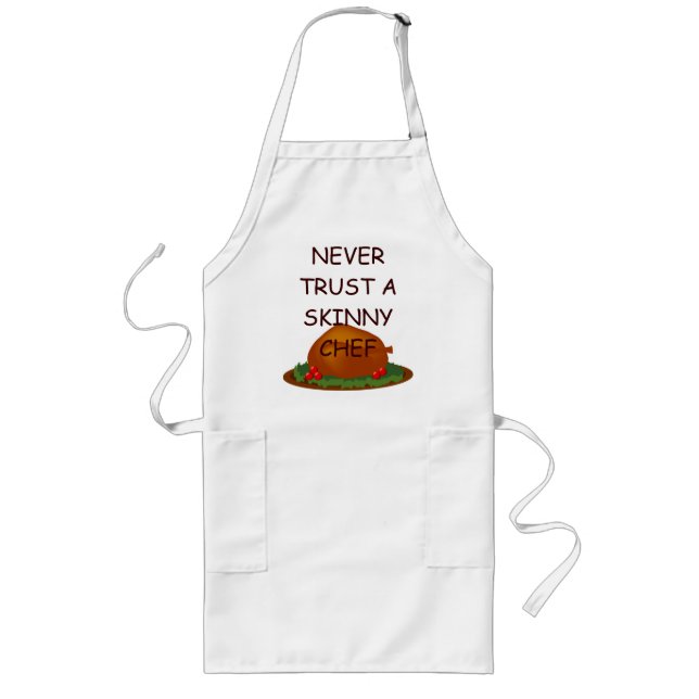 Tablier Long Thanksgiving Turkey Platter Skinny Chef Apron (Devant)