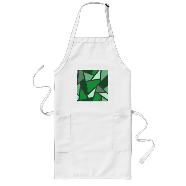 Tablier Long Tons de motif en vitrail vert (Devant)
