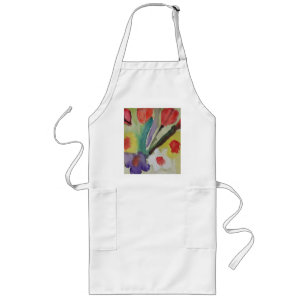 Tablier Long Tulipes Abstraites et fleurs de printemps