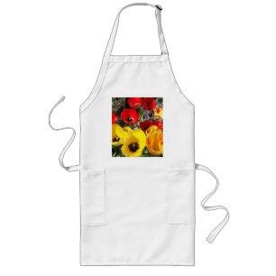 Tablier Long Tulipes jaunes et rouges