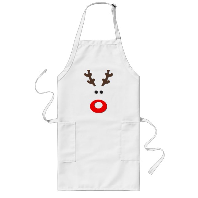 Tablier Long Un joli Rudolph - Tablier de Noël (Devant)