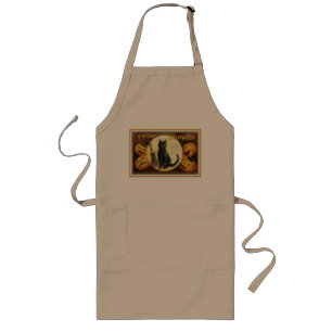Tablier Long Un joyeux Halloween Vintage Chat noir et Citrouill
