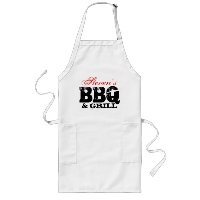Tablier Long Un long tablier BBQ personnalisé pour lui (Devant)