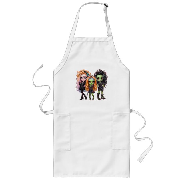 Tablier Long Une mignonne fille Halloween collection de design  (Devant)