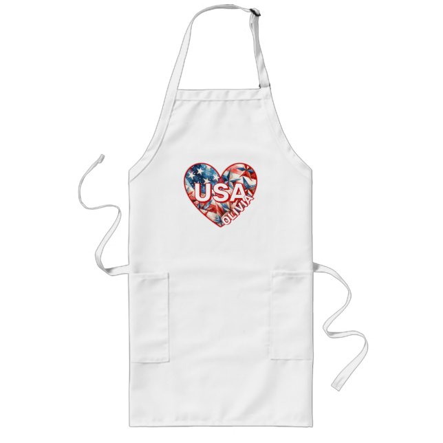 Tablier Long USA Womens Ajouter un nom (Devant)