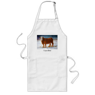 TABLIER LONG VACHE DE BOUCHERIE DE HEREFORD : PEINTURE EN