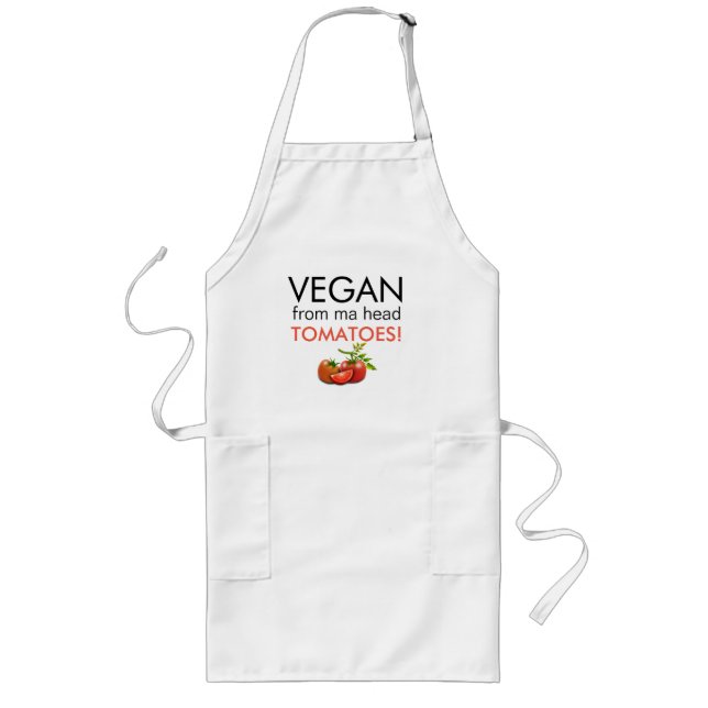 TABLIER LONG VEGAN DE MOUTON DE MA TÊTE TOMATES (Devant)