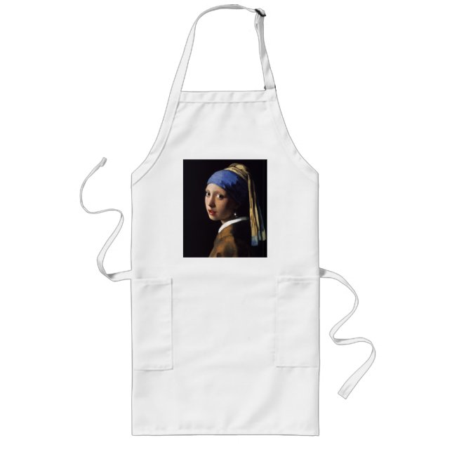Tablier Long Vermeer Girl Pearl Élevant Masterpiece Peinture (Devant)