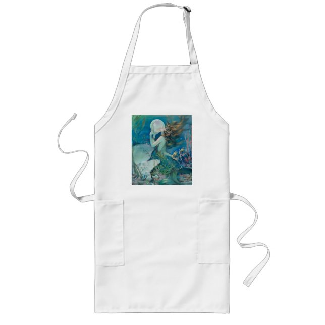 Tablier Long Vintage Mermaid Holding Pearl (Devant)