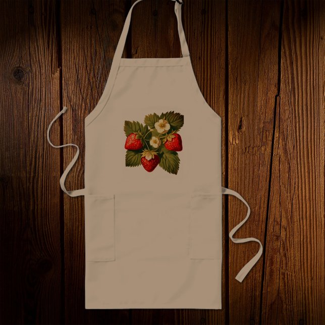 Tablier Long Vintage strawberries (Créateur téléchargé)
